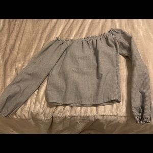 Blue and white striped brandy long sleeve